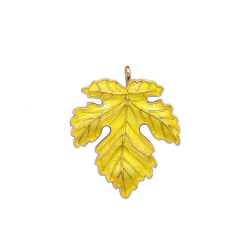 Yellow Red Gold Color Maple Leaf Brooch Pin