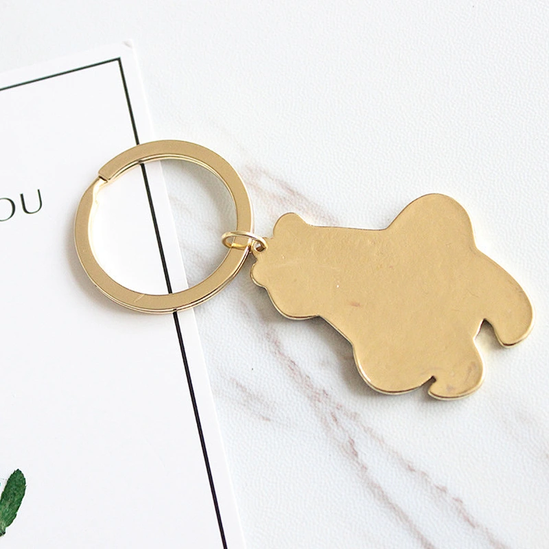 Korea Style Animal Bear Penguin Gold Metal Keychain