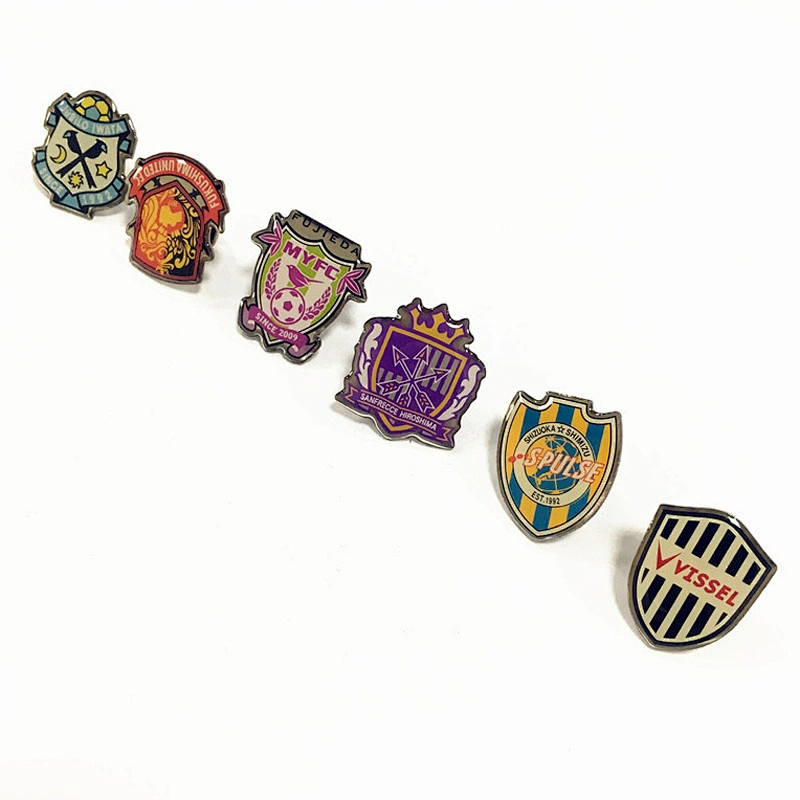 Cheap Price Promotional Gift Custom Football Club Badge Offset Screen Print Epoxy Dome Lapel Pin