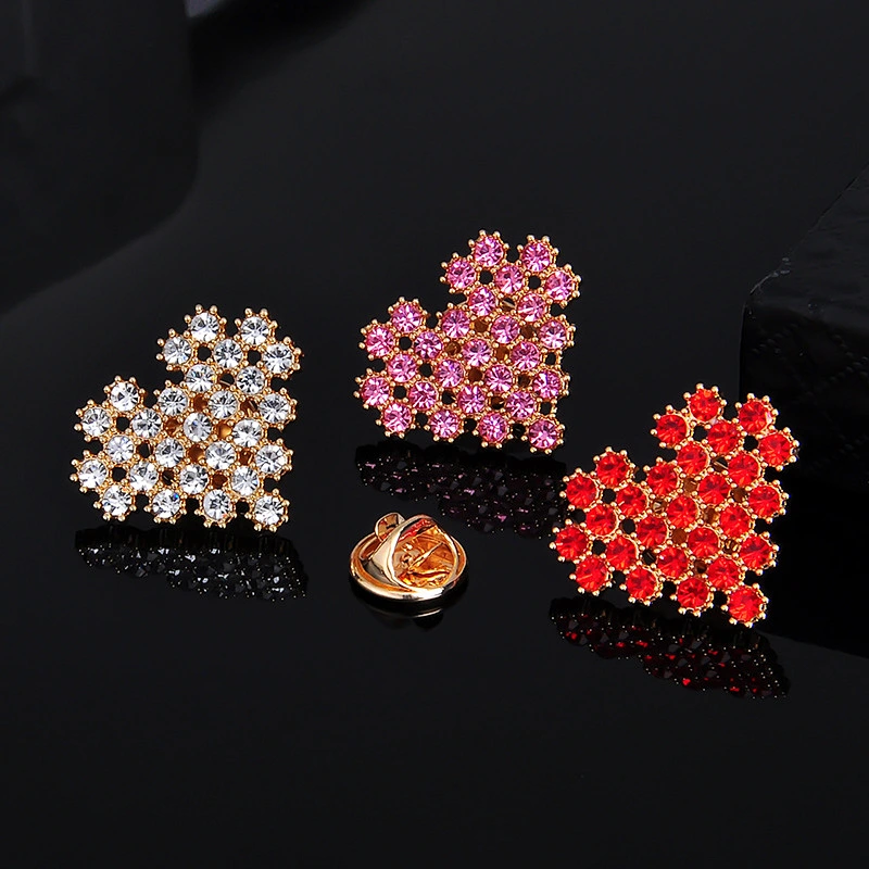Swan Sunflower Heart Star Crown Brooch Collar Rhinestone Pin for Women
