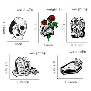 Wholesale In Stock Custom Horror Character Design Badge Human Skeleton Soft Enamel Lapel Pin