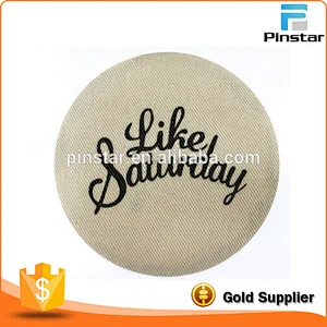 Tin Type Safety Pin Round Personalize Fabric Covering Button Badge