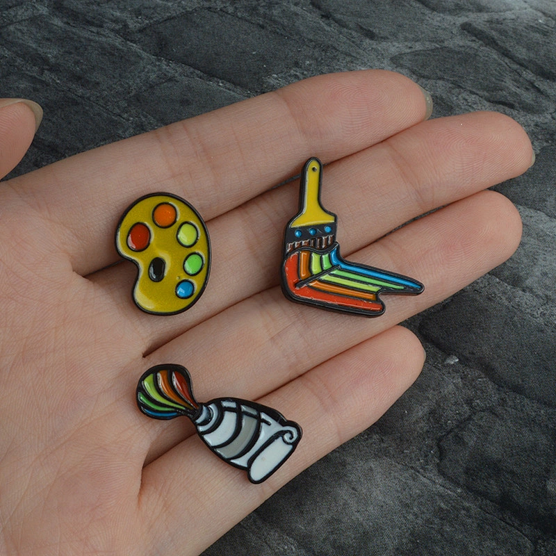 Custom Palette Pin Strip Brush Enamel Pin