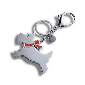 Cute dinosaur girl custom metal keychain with keyring