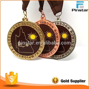 Cheap gold silver copper metal custom championship award medal / medals