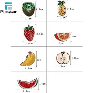 Fruit Shape Pins Banana Apple Orange Watermelon Shirt Collar Enamel Brooch Pin