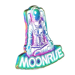 Factory Making High Quality Custom Logo Spaceman Hard Enamel Lapel Pin with Gradient Rainbow Plated