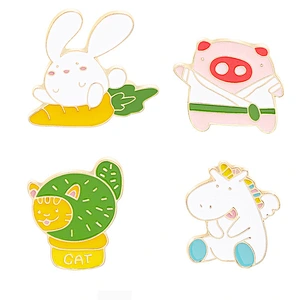 Rabbit Hippo Cat Pig Animal Lapel Pin