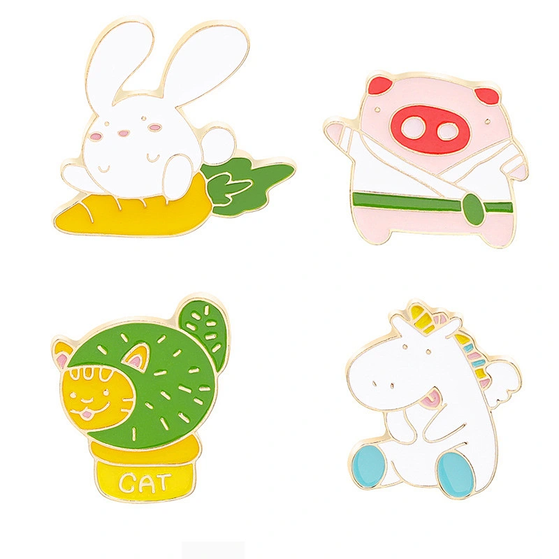 Rabbit Hippo Cat Pig Animal Lapel Pin