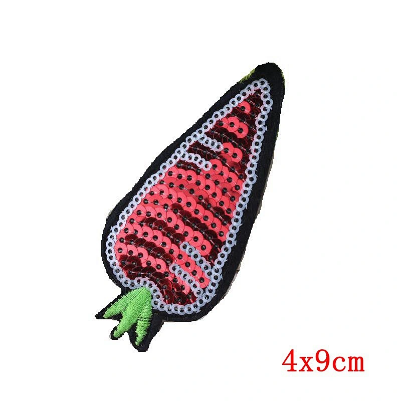 Radish shape embroidery design patch iron on backing