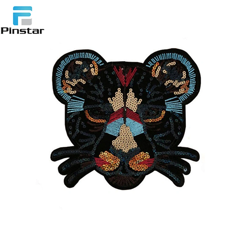 China factory wholesale sew on patch custom sequin embroidery