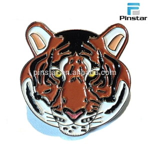 Making Custom Wild Animal Metal Brooch Badge Tiger Head Enamel Lapel Pin