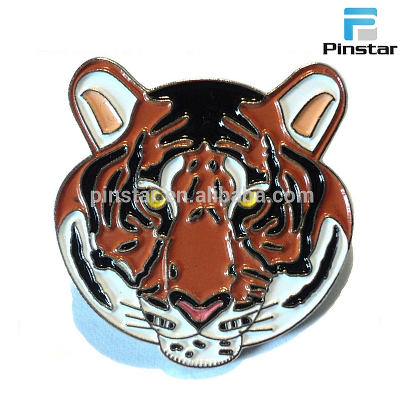 Making Custom Wild Animal Metal Brooch Badge Tiger Head Enamel Lapel Pin