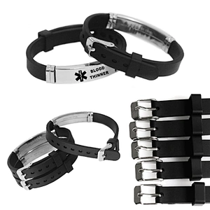 Stainless Steel Life Star Medical Silicone Bracelet