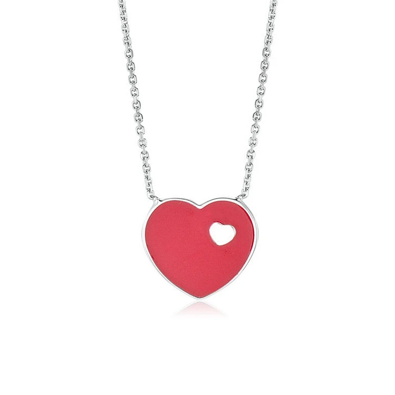 metal Heart shape Hard enamel gold plating Necklace Pendant