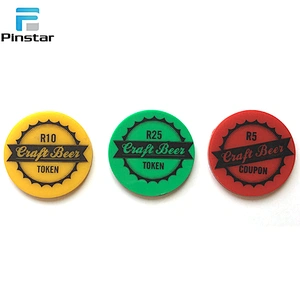 High quality environmental custom plastic token blank coin with printed logo