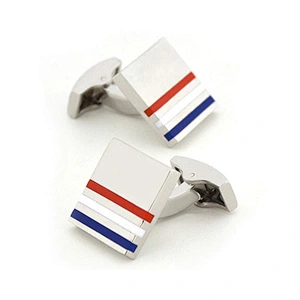 Stainless Steel Custom stripe square shape Cufflink