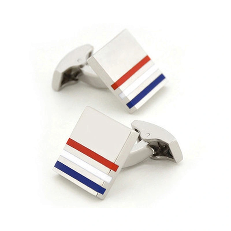 Stainless Steel Custom stripe square shape Cufflink