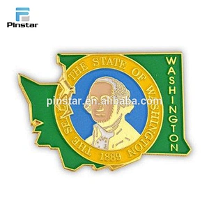 Wholesale custom state shaped soft enamel lapel pin no minimum