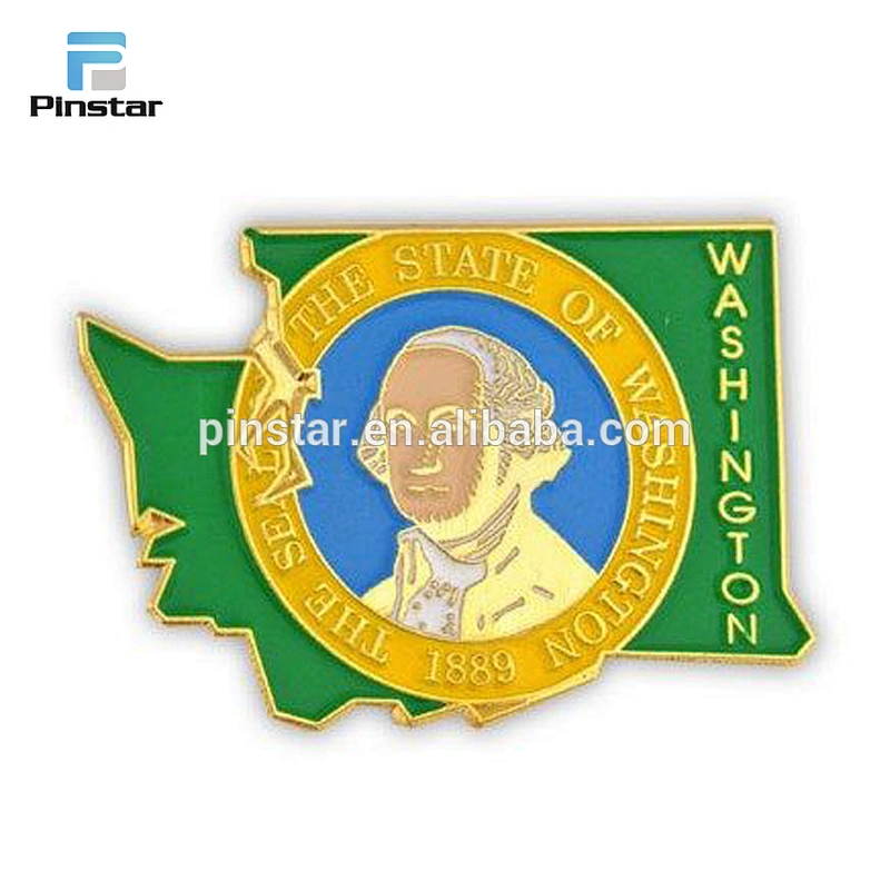 Wholesale custom state shaped soft enamel lapel pin no minimum