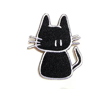 cat and dog shape embroidery design patch iron on backing