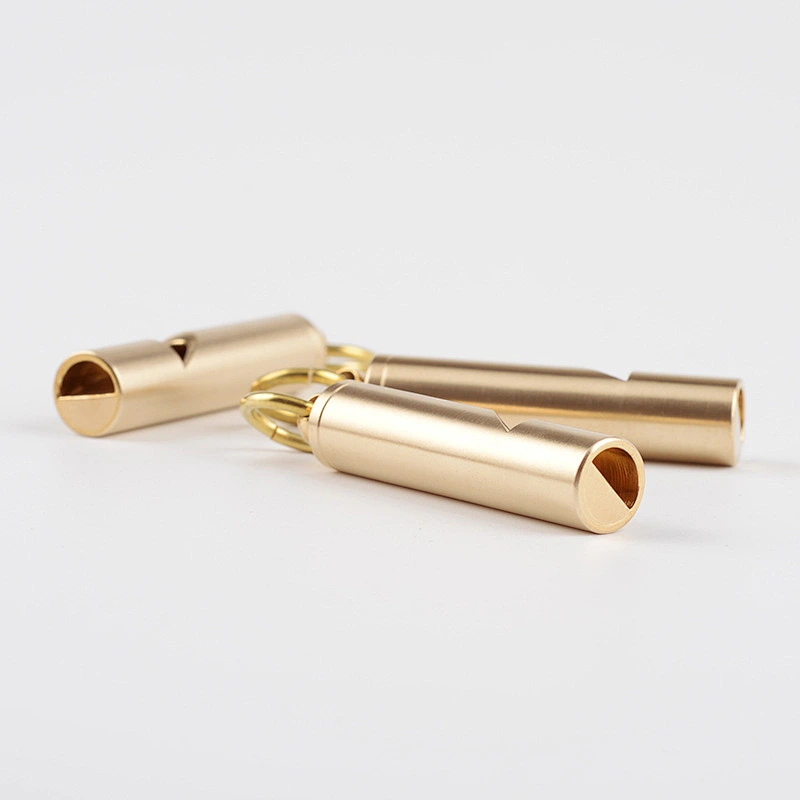 Nordic Style Brass Metal Pure Copper Whistle Keychain Outdoor Survival Whistles Pendant