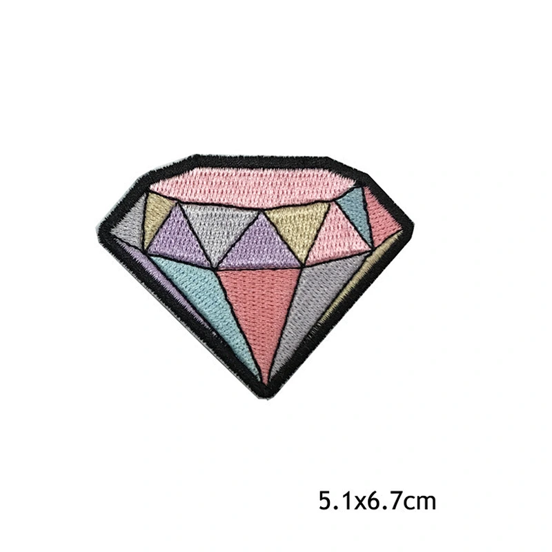 Wholesale unique custom diamond shape embroidery patches