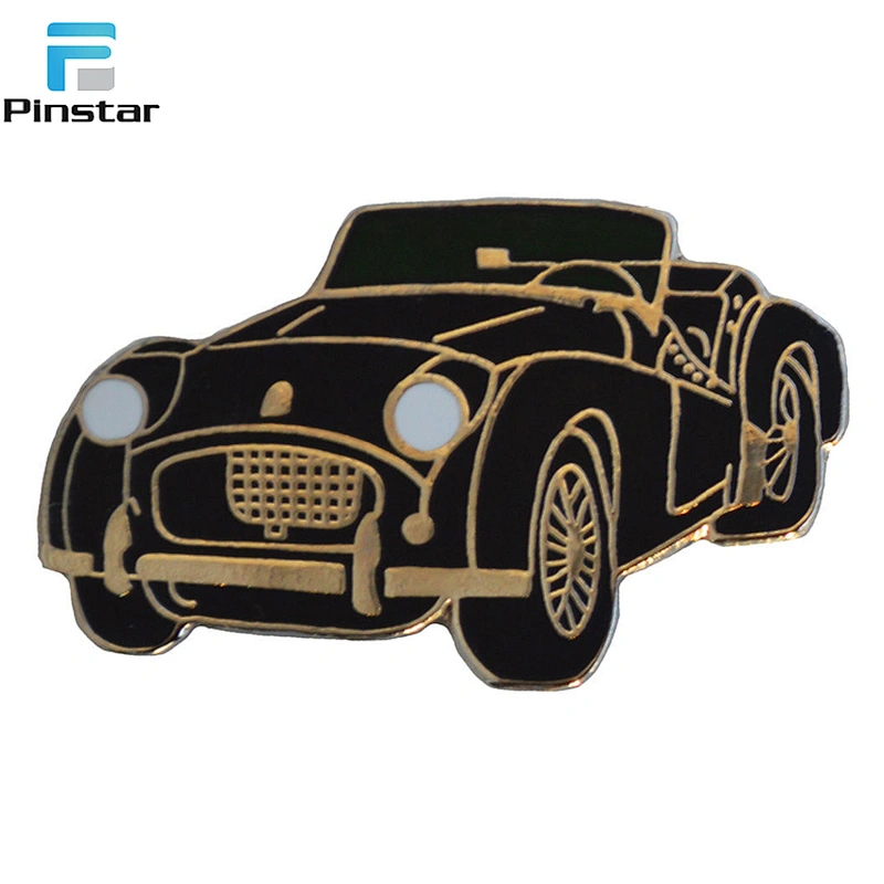 Red convertible classic car custom hard enamel metal lapel pin badges