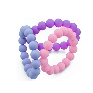 Low Price Promotional Oem Single Color Wristbands Silicone Bead Bracelet
