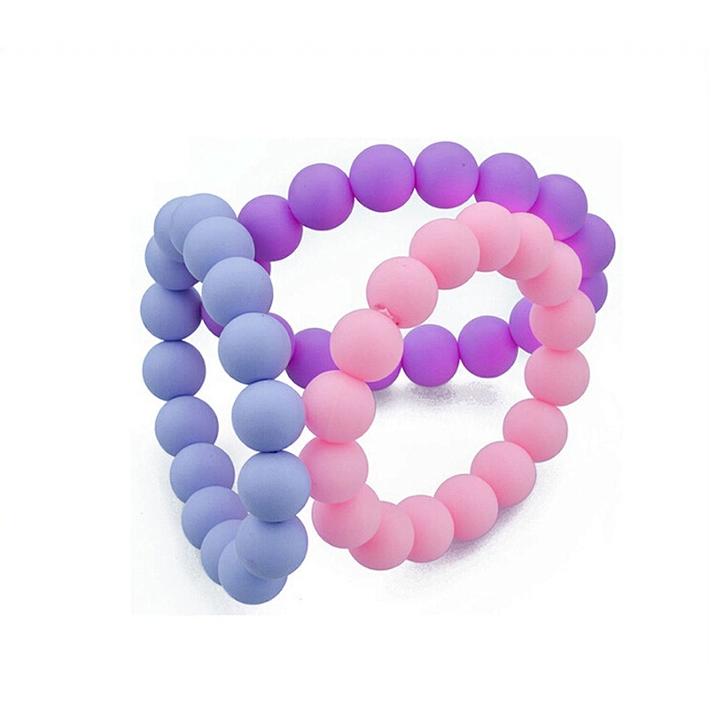 Low Price Promotional Oem Single Color Wristbands Silicone Bead Bracelet