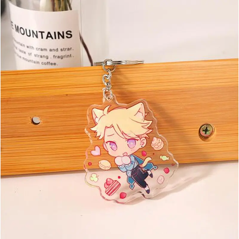 Low MOQ Wholesale acrylic keychain custom shaker keychain acrylic