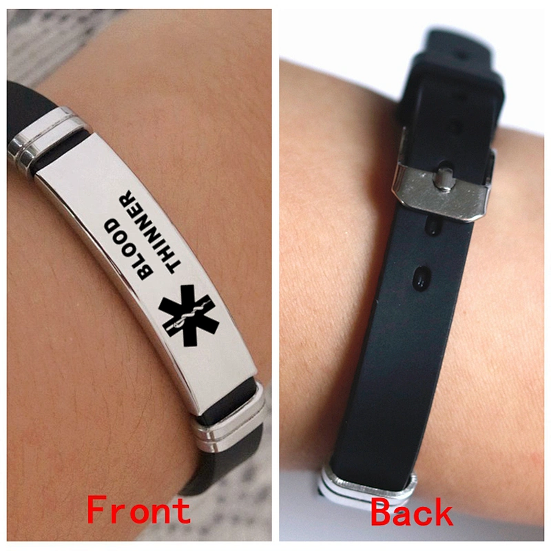 Stainless Steel Life Star Medical Silicone Bracelet
