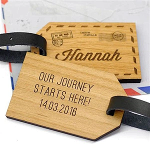 Promotion Gift Custom Engrave Logo Wood Luggage Tag