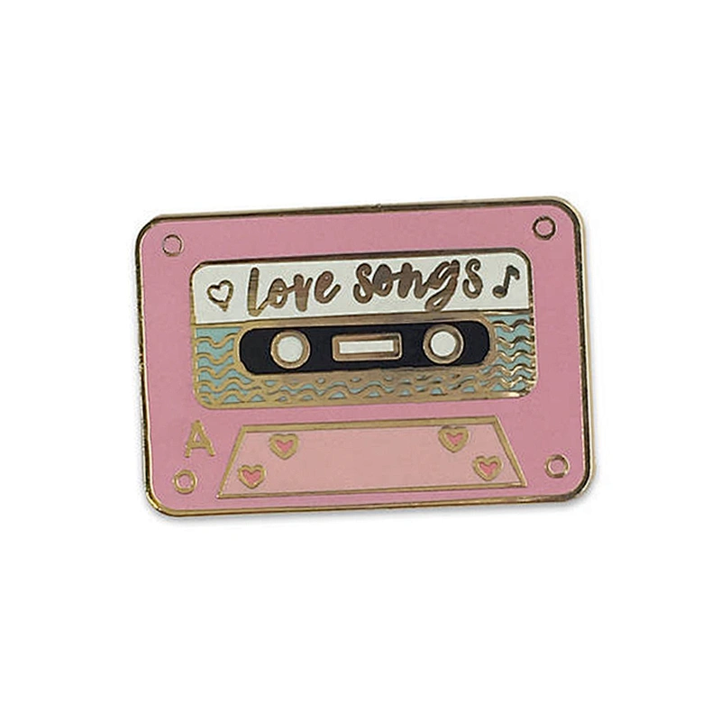 Black Nickel Plated Pink Tape Soft Enamel Pin