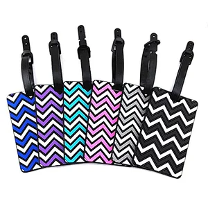 Wholesale promotional custom stripe shape rubber luggage tag