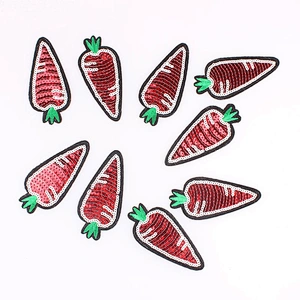 Radish shape embroidery design patch iron on backing