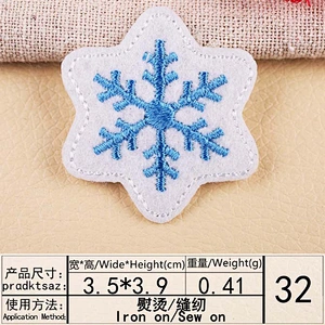 Wholesale In Stock Christmas Iron On Patches Santa Claus Snowman Embroidery Patch