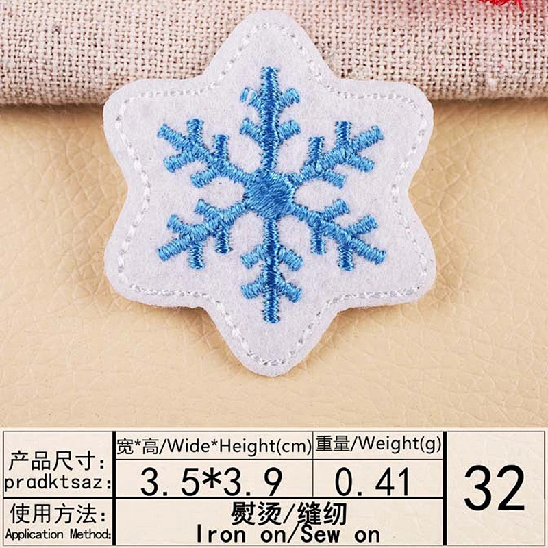 Wholesale In Stock Christmas Iron On Patches Santa Claus Snowman Embroidery Patch