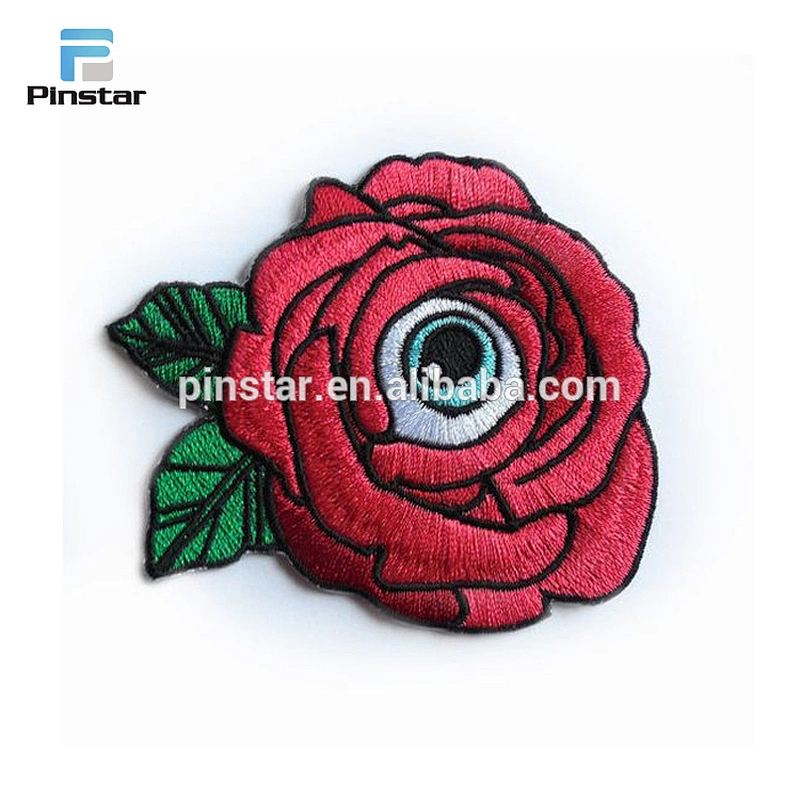 Embroidery flower custom logo patches for garment and clothes