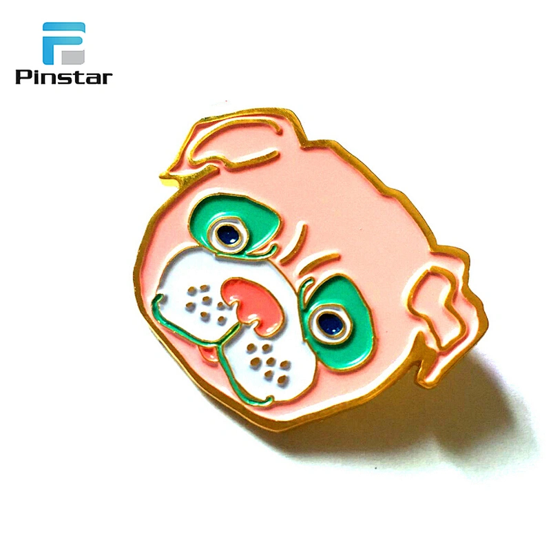 Suzhou Pinstar Lovely Pink Bulldog Badge Custom Lapel Pin Maker