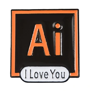 Personalized PS AI Logo Enamel Lapel Pin Badge