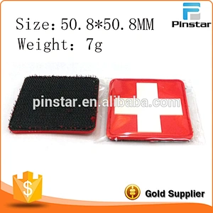 100% China Factory Red Cross 3D Soft Rubber Badge Custom Logo PVC Patches