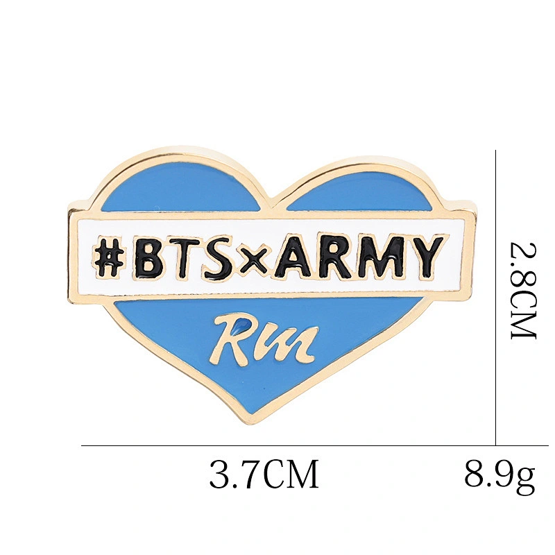 Korea Fashion Bangtan Boys BTS Enamel Pin with Different Names