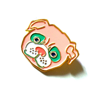 Suzhou Pinstar Lovely Pink Bulldog Badge Custom Lapel Pin Maker
