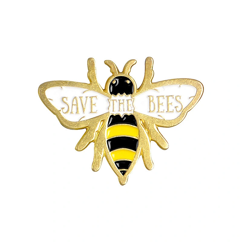 Enamel Pin Manufacture Soft Enamel Gold Metal Bee Pins Custom