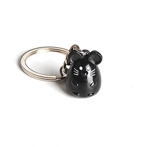 Gold Silver Black Metal Mouse Rat Zodiac Keychain