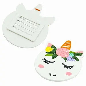 High quality unicorn shape custom PVC luggage tag