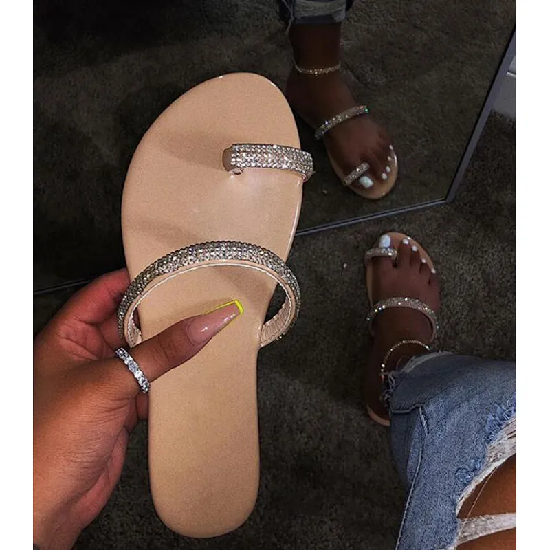 women rainbow rhinestone slippers slides tie dye ladies diamond sandals women colorful slippers rainbow slides