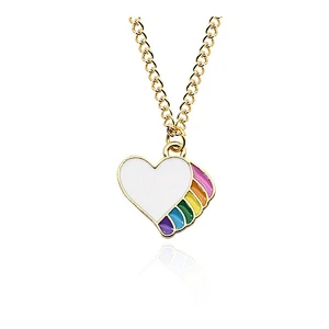 metal Heart shape Hard enamel gold plating Necklace Pendant