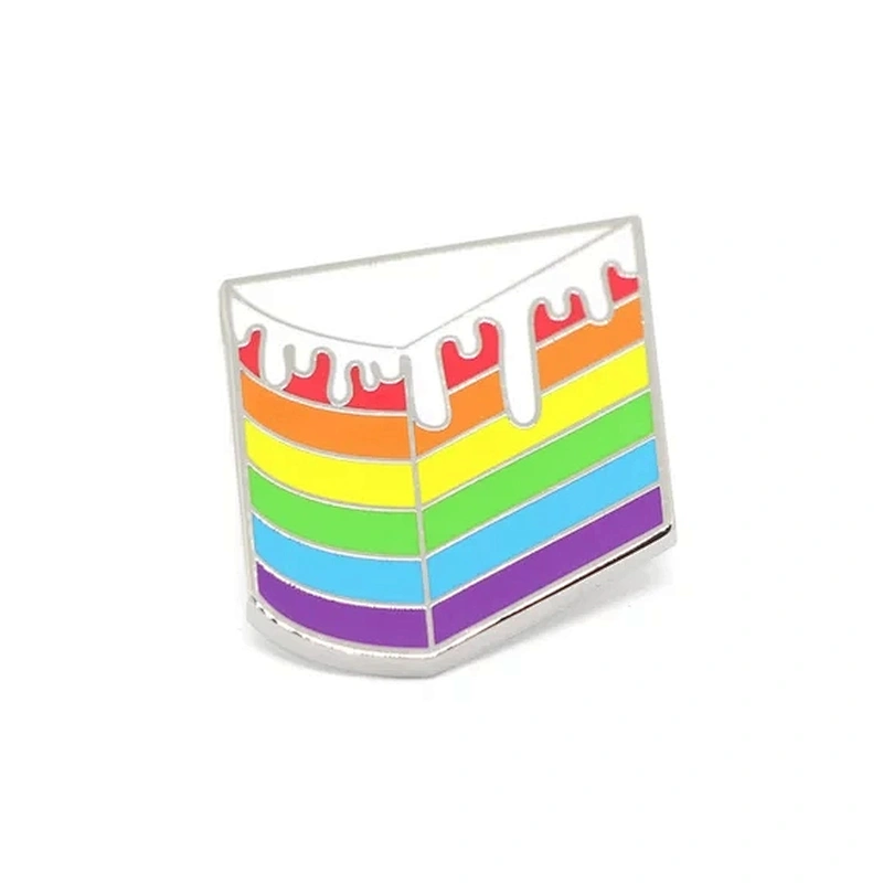 Hundreds Nice design rainbow cake enamel lapel pin for cloth decoration